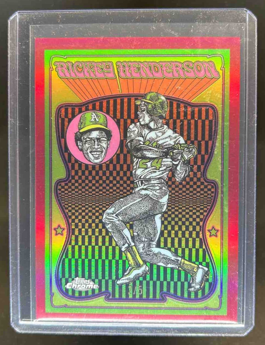 2025 Topps Chrome Rickey Henderson Ultraviolet All-Stars Red Refractor #2/5
