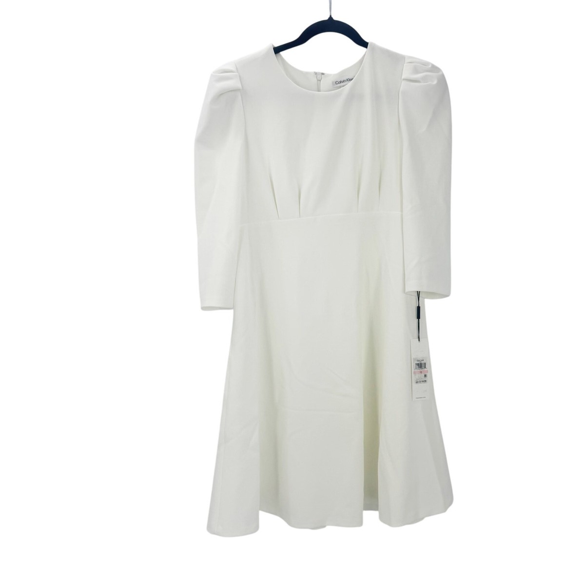 Calvin Klein Dresses | Calvin Klein Women's 3/4 Puff Sleeve Sheath Mini Dress Cream Size 10 Nwt | Color: Cream | Size: 10 | Amkhan's Closet