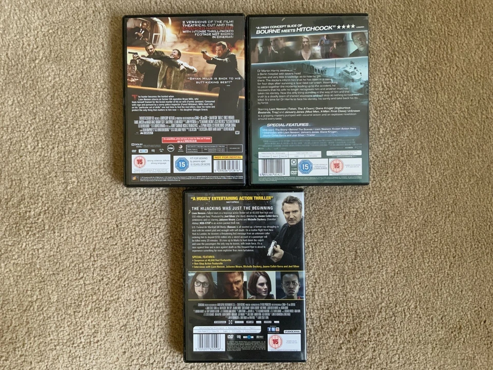 Liam Neeson 3 x DVD Bundle - Unknown, Non-Stop & Taken 3 - Region 2, Cert 15 - Image 4 of 4