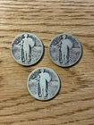 Lot of Three 1925 Standing Liberty Quarter 90% Silver Coin