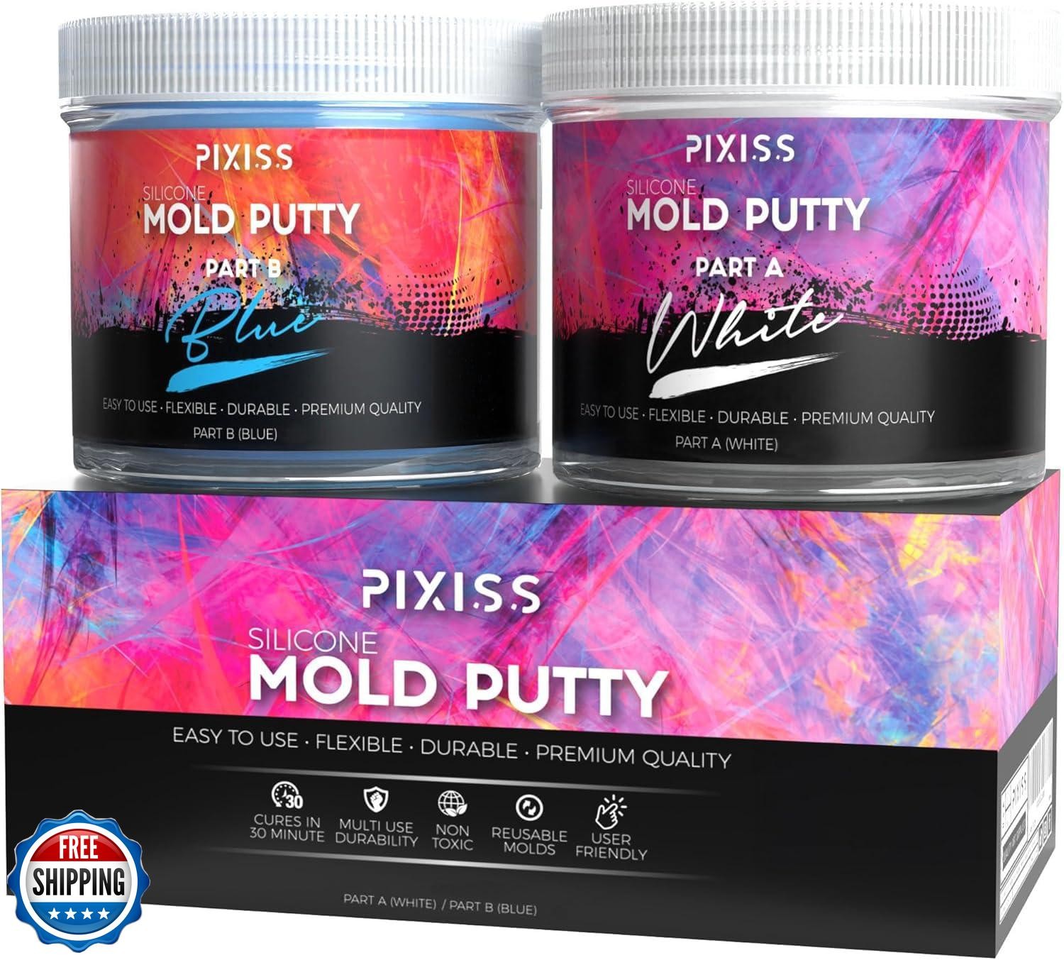 Moldable Putty (2 lbs) Silicone Mold Making Kit - A:B Mold Putty for Creating