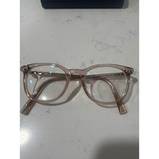 Warby Parker Durand M 668 Eyeglasses Translucent Tan Round Frames with Case
