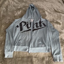 Victoria's Secret PINK Zip Up Hoodie Mint Green Size Midium R093