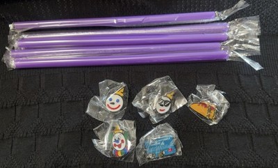 Jack in the Box FULL SET Pins Limited Edition+5 FREE Heart Shape Reusable Straws