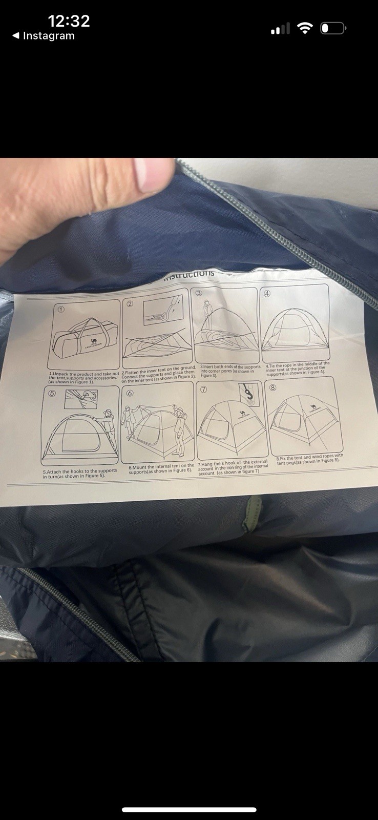 CAMEL CROWN 2-Person Camping Dome Tent Waterproof - Blue NWT