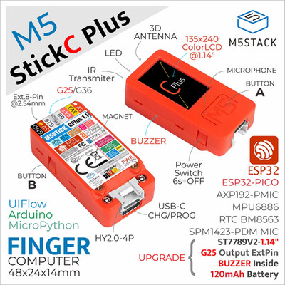Official M5StickC PLUS ESP32-PICO Mini IoT Development Kit