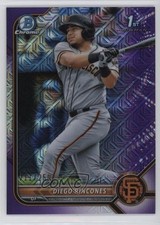 2022 Bowman Chrome Prospects Mega Box Purple Mojo Refractor Diego Rincones 6u5