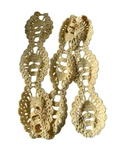 SKULL SCARF hand crocheted women girls fashion halloween yellow 57 inches long