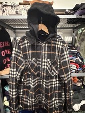  L WeSC Liam camicia a quadri con zip giacca flanella sherpa