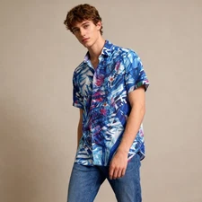 Robert Graham SANDERSON Tropical Print Size S Classic Fit Short Sleeve NWT