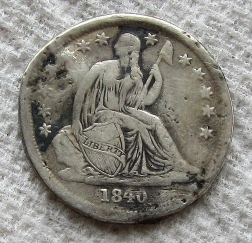 1840-O No Drapery  Seated Liberty Dime Rare Key Date O Mint XF Corroded Damaged