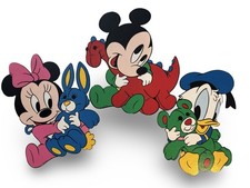 Vintage Disney Nursery Wall Decor Minnie Mickey Mouse Donald Pressboard 1980 s 3