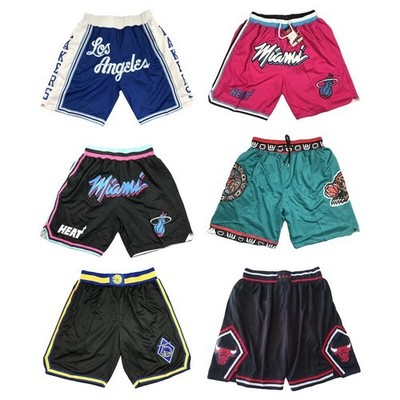 Basketball Shorts Stitched Für Warriors/Lakers/ Hitze/Bulls/Grizzlies Neu S-2XL