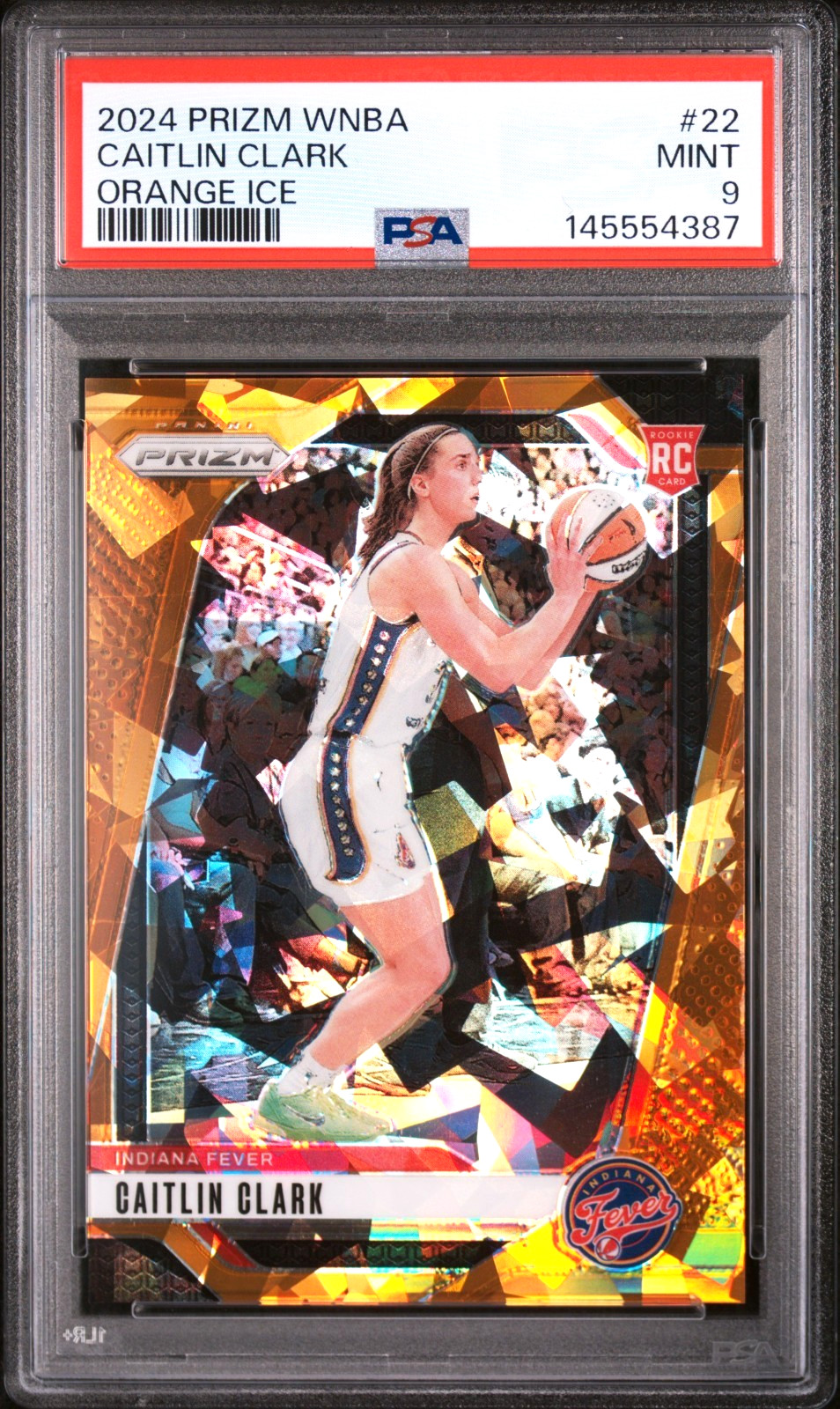 CAITLIN CLARK 2024 PRIZM WNBA ORANGE ICE RC #22 PSA 9 MINT! FEVER HOT #145554387