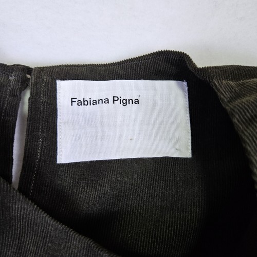 Fabiana Pigna Corduroy Peplum Womens S Top Blouse Forest Green Cotton USA Luxury - Picture 11 of 19