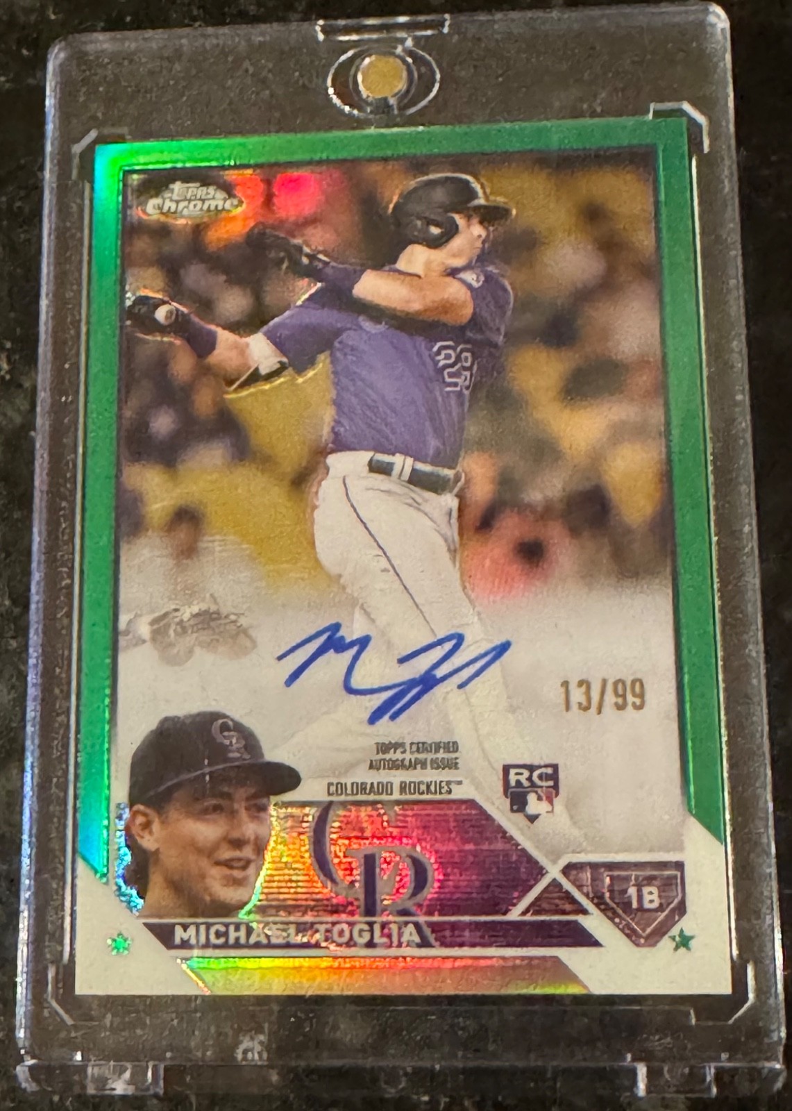 2023 Topps Chrome - Rookie Autographs Michael Toglia #RA-MT Green Refractor /99