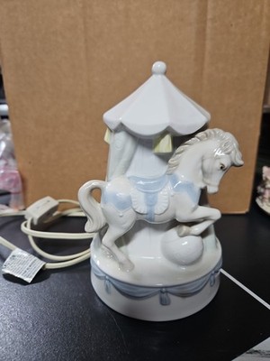 Vintage Enesco  Carousel Horse Kids Night Light Ceramic Lamp 1989 Untested 
