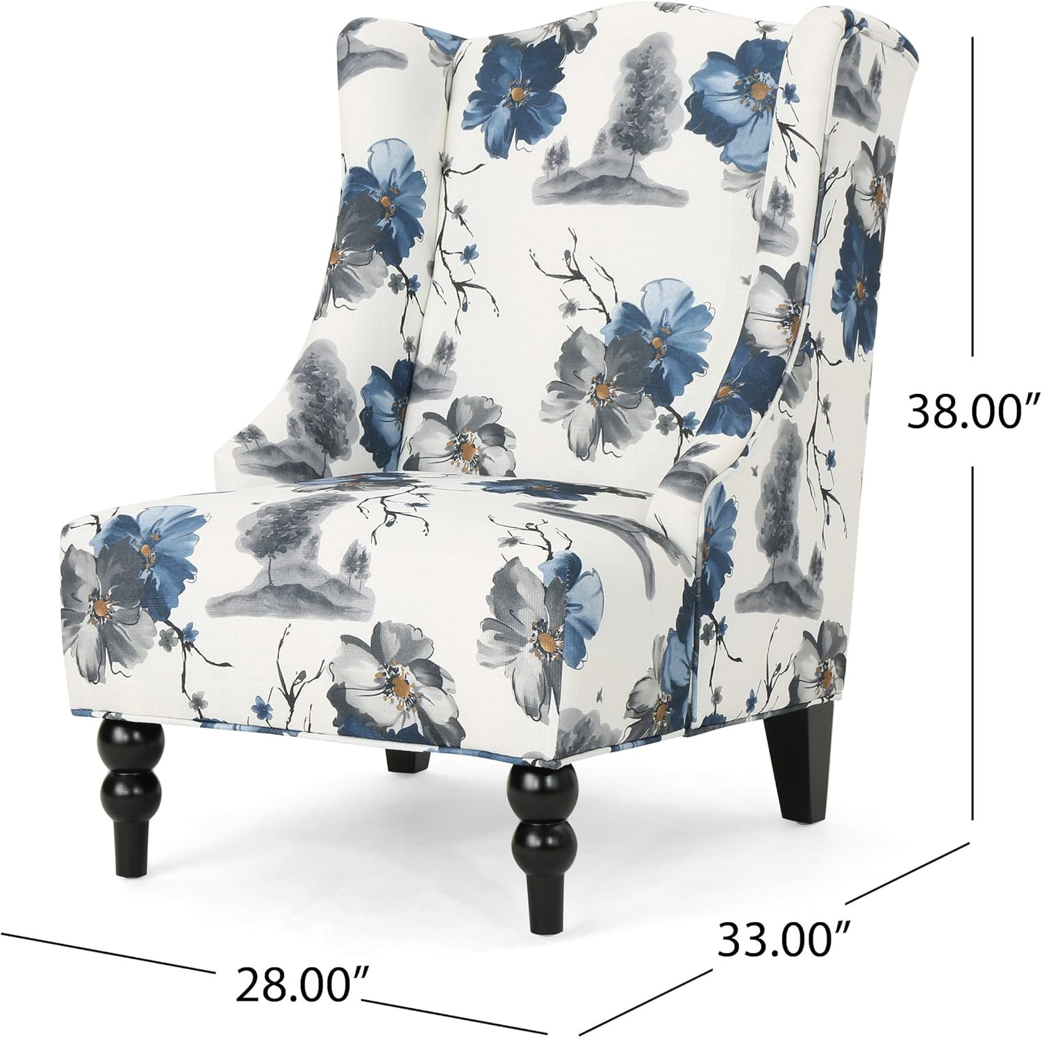 Alonso High-Back Fabric Club Chair by Christopher Knight Home - Stylish Print