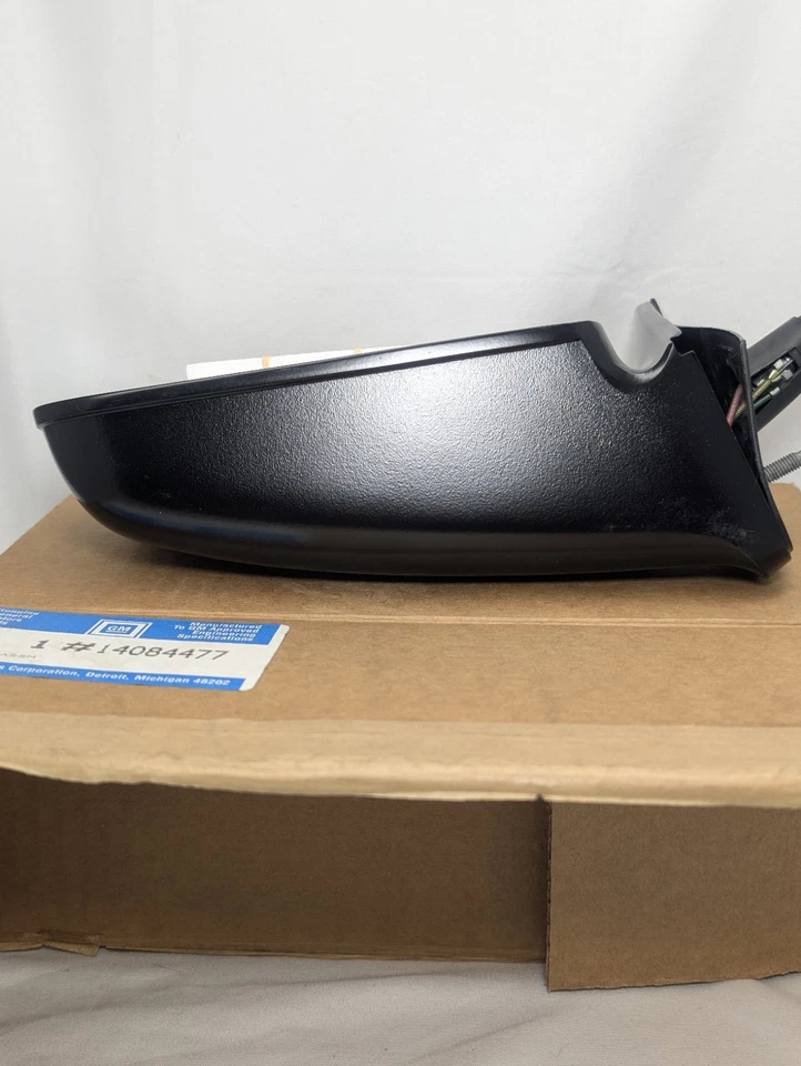 Conjunto de espejo retrovisor NOS GM LH 14084477 Chevy Geo Spectrum 1985-1989 con vidrio, negro Foto 4 de 4