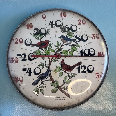 Vintage Hammacher Schlemmer Thermometer Birds Jumbo Dial ***READ***