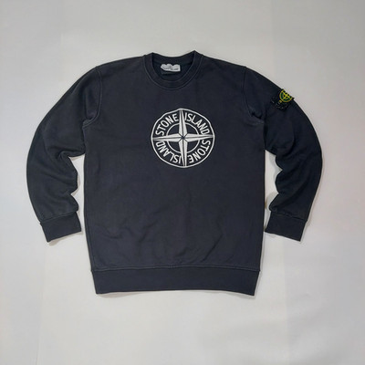 Stone Island Compass Logo Pullover Sweater Herren Gr. M/L (Slim Large) schwarz