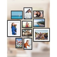 Bay Mixed Sizes Black Picture Frames, 10 Pack, Noble Collection US Company 