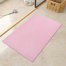 Bath Mat Rug, Ultra Thin Bathroom Rug -Rubber Non-Slip Quick Dry 16"x24" Pink