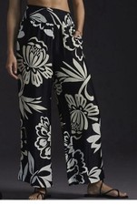 Maeve By Anthropologie Floral Smocked-Waist Wide-Leg Pants
