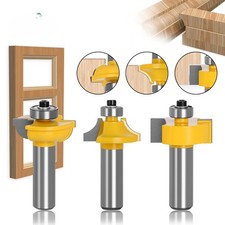 3PCS for Door Window Profile Coping Rabbet Router Bit 12mm 1/2 Shank Edge Frame