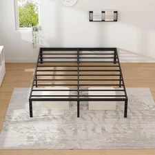 Simple Metal Platform Bed Frame Storage Space Under Bed Sturdy for Bedroom Full