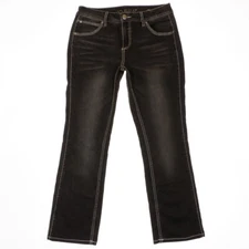 Jag Boot Leg Jeans 30 Black Charcoal Mid Rise Altered Womens Measures 30 x 28.5