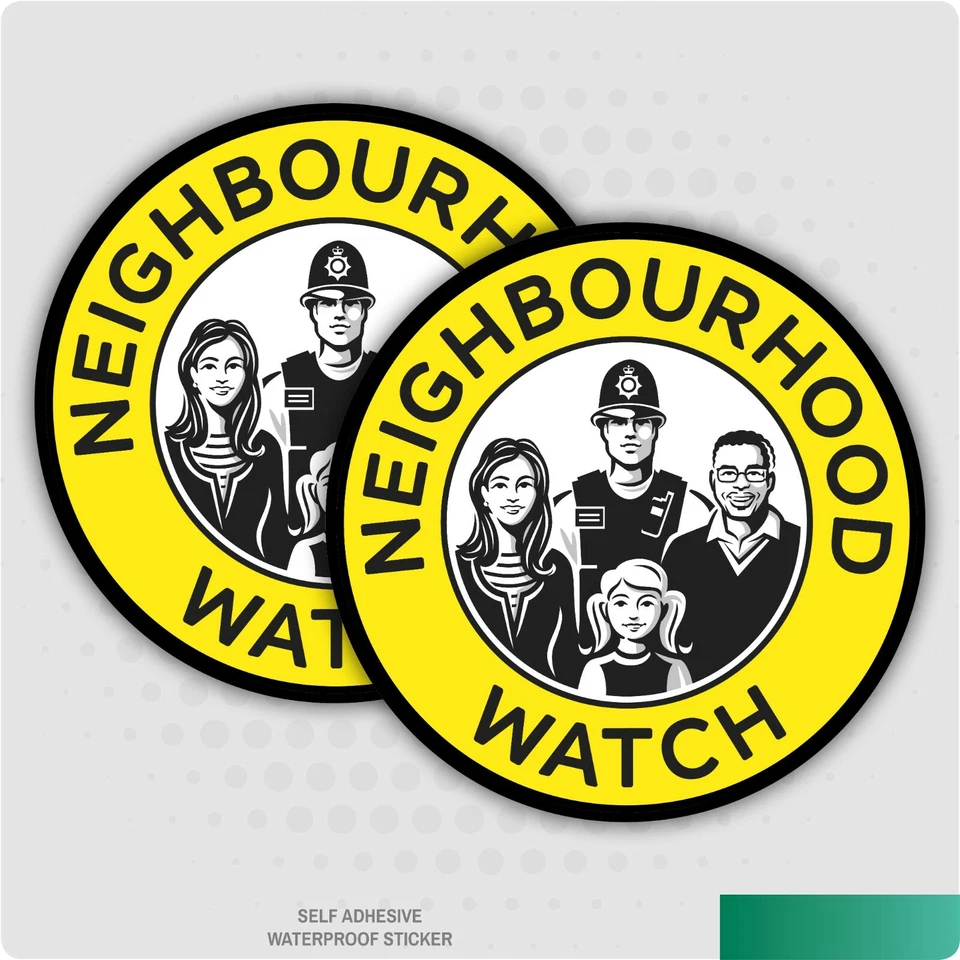 STICKERSHOP103 2 x Neighbourhood Watch S/A Vinyl Stickers - Home - Shop - Office - Business