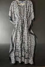 NF Free Size Black And Cream Embellished Kaftan Beach
