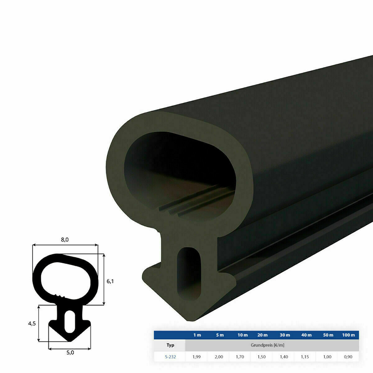 Guarnizione Fermavetro Interna Up5 Complastex Per Finestra, Spessore 5 Mm, Finitura Marrone - Foto 8