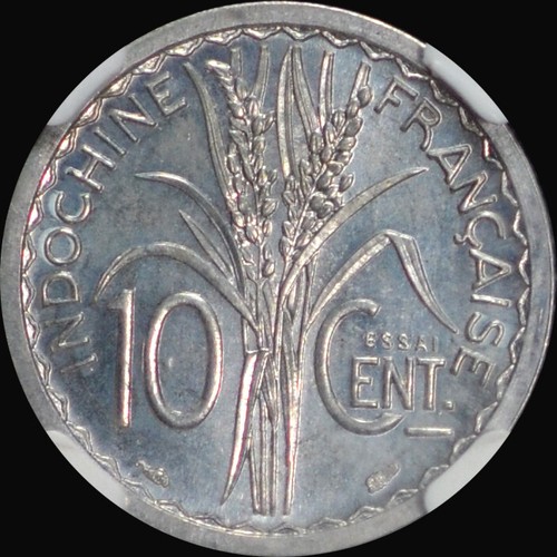 NGC MS64 1945 French Indo China Essai 10 Cents - Picture 4 of 4