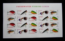 2025 Freshwater Fishing Lures - Cat # 5961a-5965a  NDC Imperf Sheet of 20 MNH