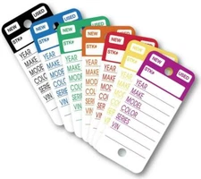 Plastic Key Tags Genuine Versa-Tag TOP STRIPE Key Tag 250 per Box w/ Marker