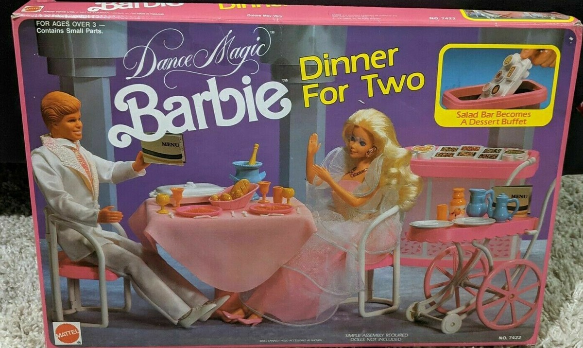 1990s Dance Magic Barbie Dinner for two w/ Box with some extras