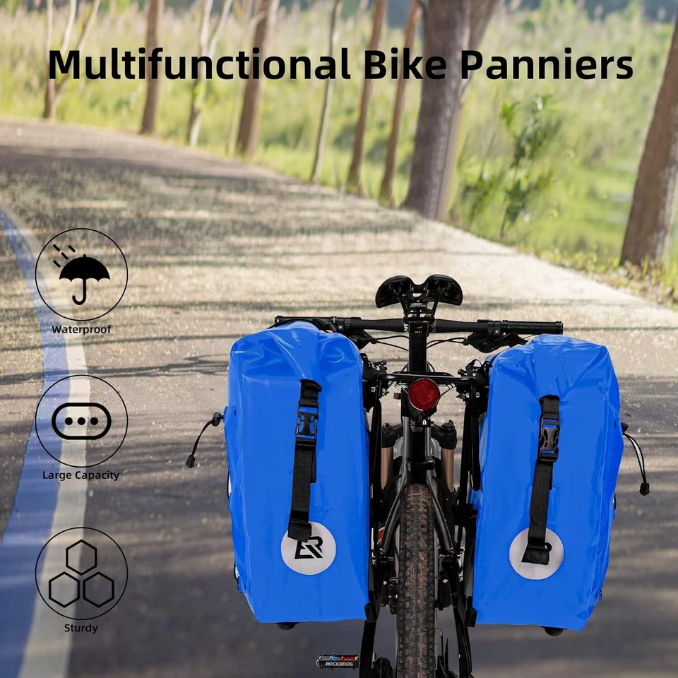 Водонепроницаемые велосипедные корзины ROCKBROS 32 л задняя стойка сумка прочные только 1 шт. - Изображение 3 из 4