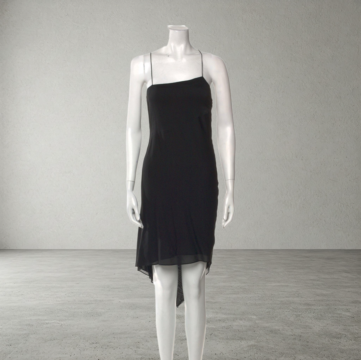 Calvin Klein Collection Vintage Spring 1997 Black Silk Bandana Hem Slip  Dress 4