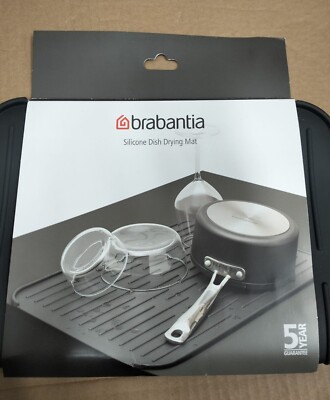 Brabantia Silicone Dish Mat Dish Rack Plastic Dark Grey UK