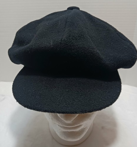 Adin AN 7008 Newsboy Black Cap 65% Wool Made In Hong Kong - Picture 8 of 9