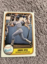 1981 Fleer # 483 Amos Otis Kansas City Royals Series Starter See Pics Black Mark