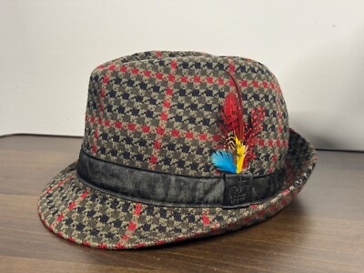 RARE Kangol Stereo London Big Ben Paris DJ Player Trilby Tweed  Hat Fedora M NEW
