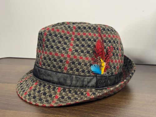 RARE Kangol Stereo London Big Ben Paris DJ Player Trilby Tweed Hat Fedora M NEW