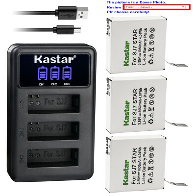 Kastar Battery Triple USB Charger for SJCAM SJ7 Star 4K HD Action Sport Camera