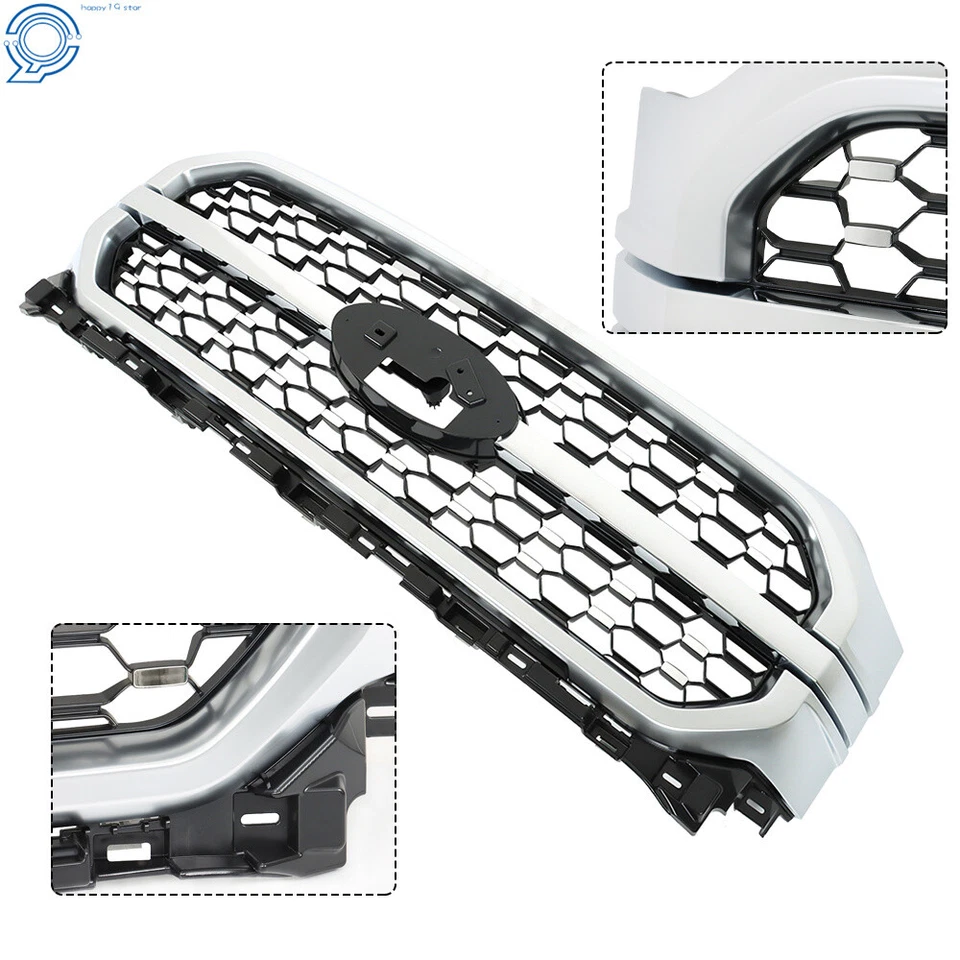 For 2021 Thru 2023 Ford F-150 Grill Grille ML3Z-8200-JB Silver+Chrome - Изображение 3 из 4