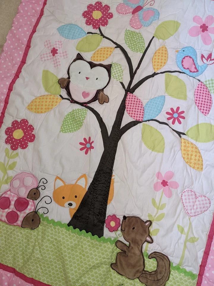 Colcha de edredom Circo bebê cobertor guaxinim raposa coruja 30 x 40 poliéster - Imagem 2 de 4