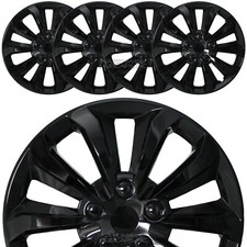 15 Set Of 4 Black Wheel Covers Snap On Full Hub Caps Fit R15 Tire Steel Rim