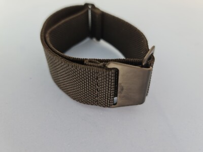 Parachute elastic NATO Strap 22 mm schwarz black PVD Schliesse Spangenband 9313